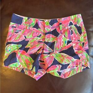 Lilly Pulitzer Vibrant Leaf Print High Waist Shorts